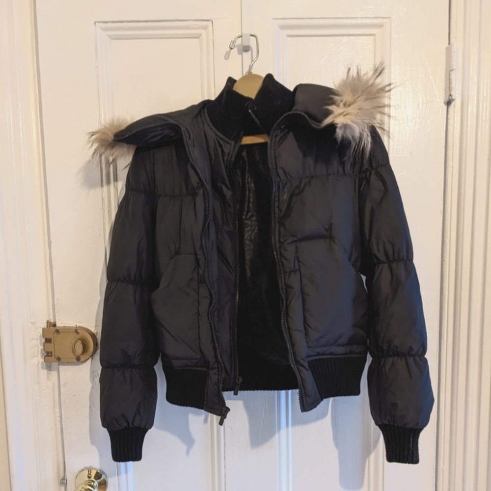 BCBG Max Azaria Puffer w/ Fur